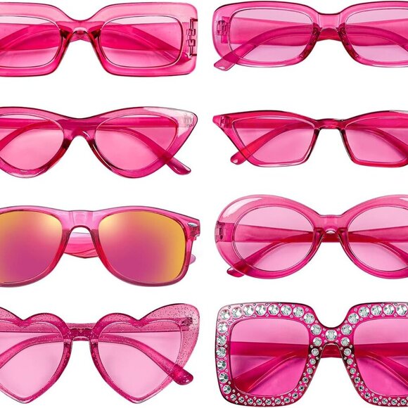 Accessories - 8 Mixed Style Colored Sunglasses Pink Classic Retro Party Favors Eyewear…